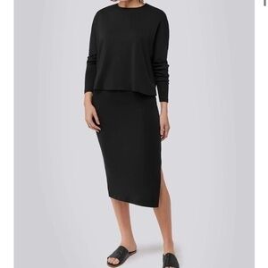 GRP1 Oversized crop pullover knit top M Navy